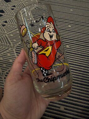 Vintage 1985 Alvin And The Chipmunks Drinking Glass 1980s Retro Tumbler